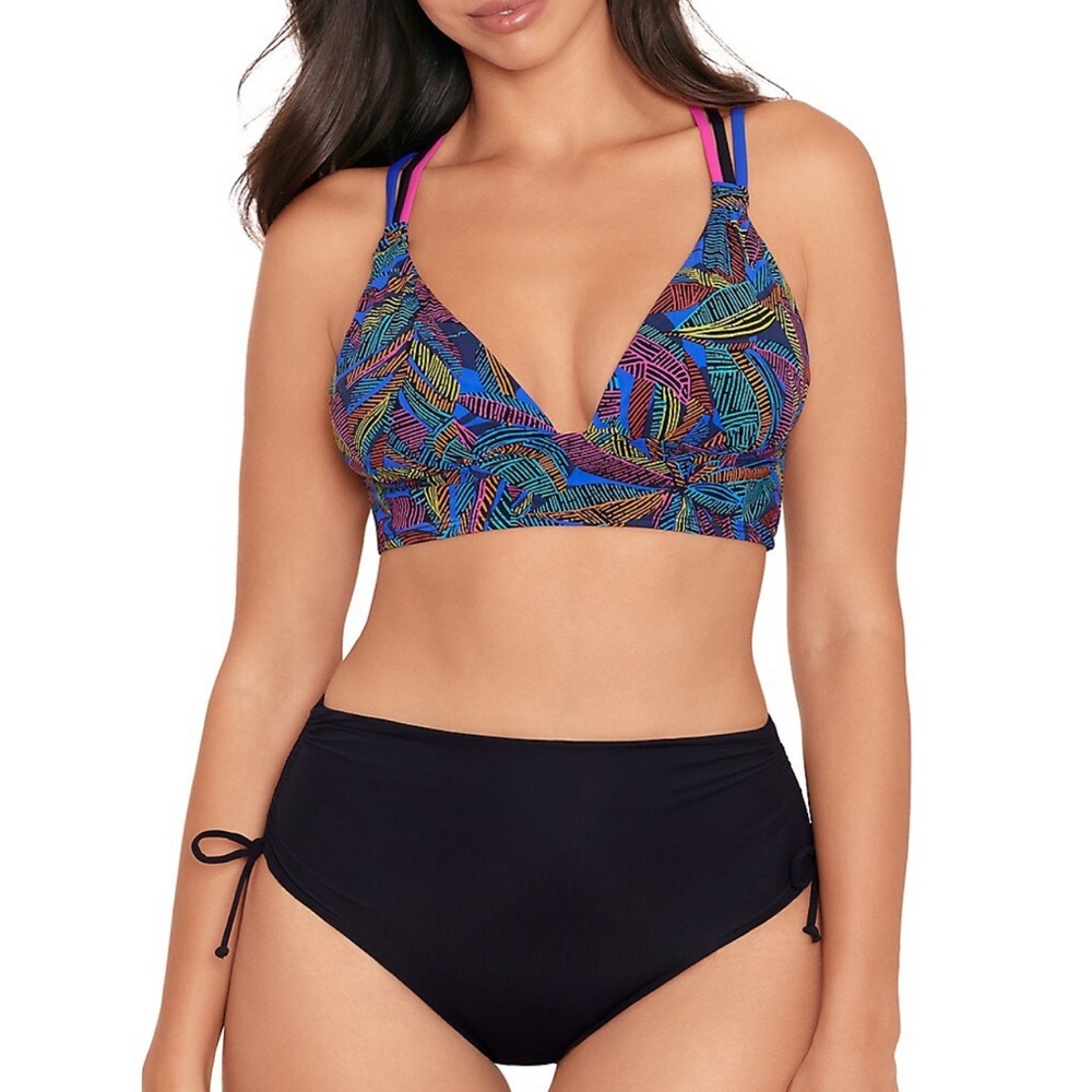 Miraclesuit Skinny Dippers Lillyhue Transformer Reversible Bikini Bottom Size XL